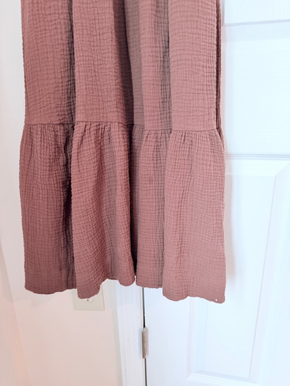 Smocked Puff-Sleeve Maxi Dress in Dusty Mauve - Picture 3 of 6